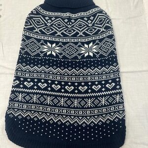 Navy and white Christmas dog sweater